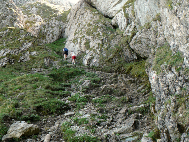 Durchstieg druch die Zahme Gocht hoch zur Alp Sigel