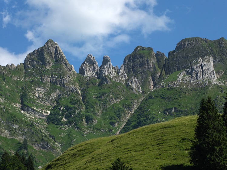 Nordwand Alpstein zwischen Lauchwies und Lütispitz (Gamschopf/ Scharzchopf)
